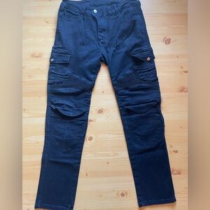 Men's Black Cargo Motorcycle Pants - Classic Utility Style